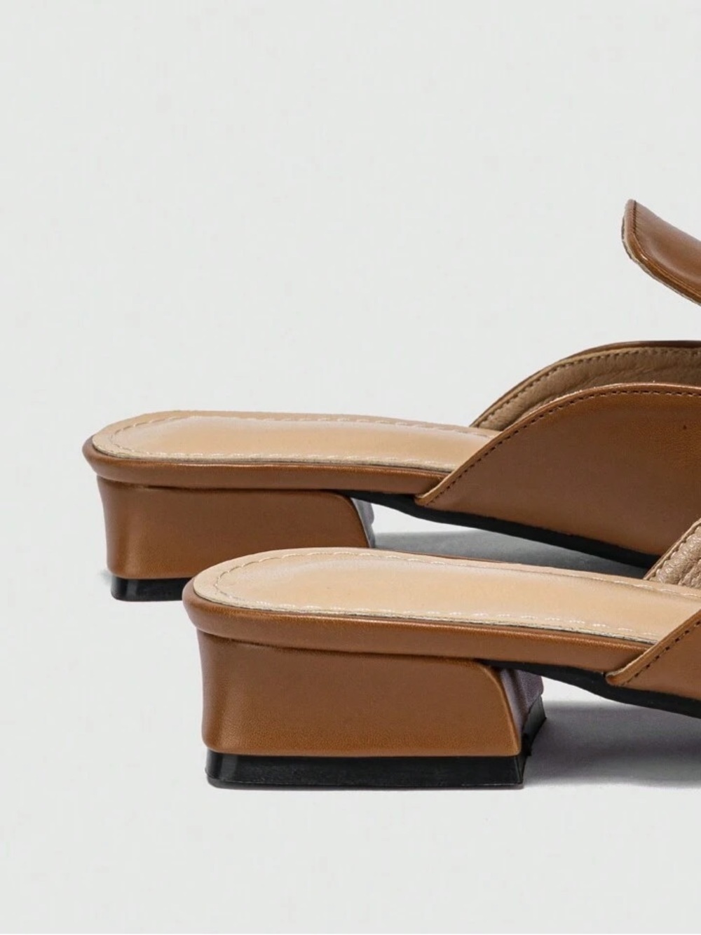 Backless slip on mule in brown - Picture 7 of 12